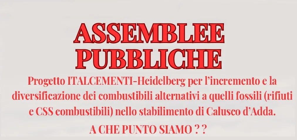 ASSEMBLEA PUBBLICA: Progetto ITALCEMENTI-Heidelberg 