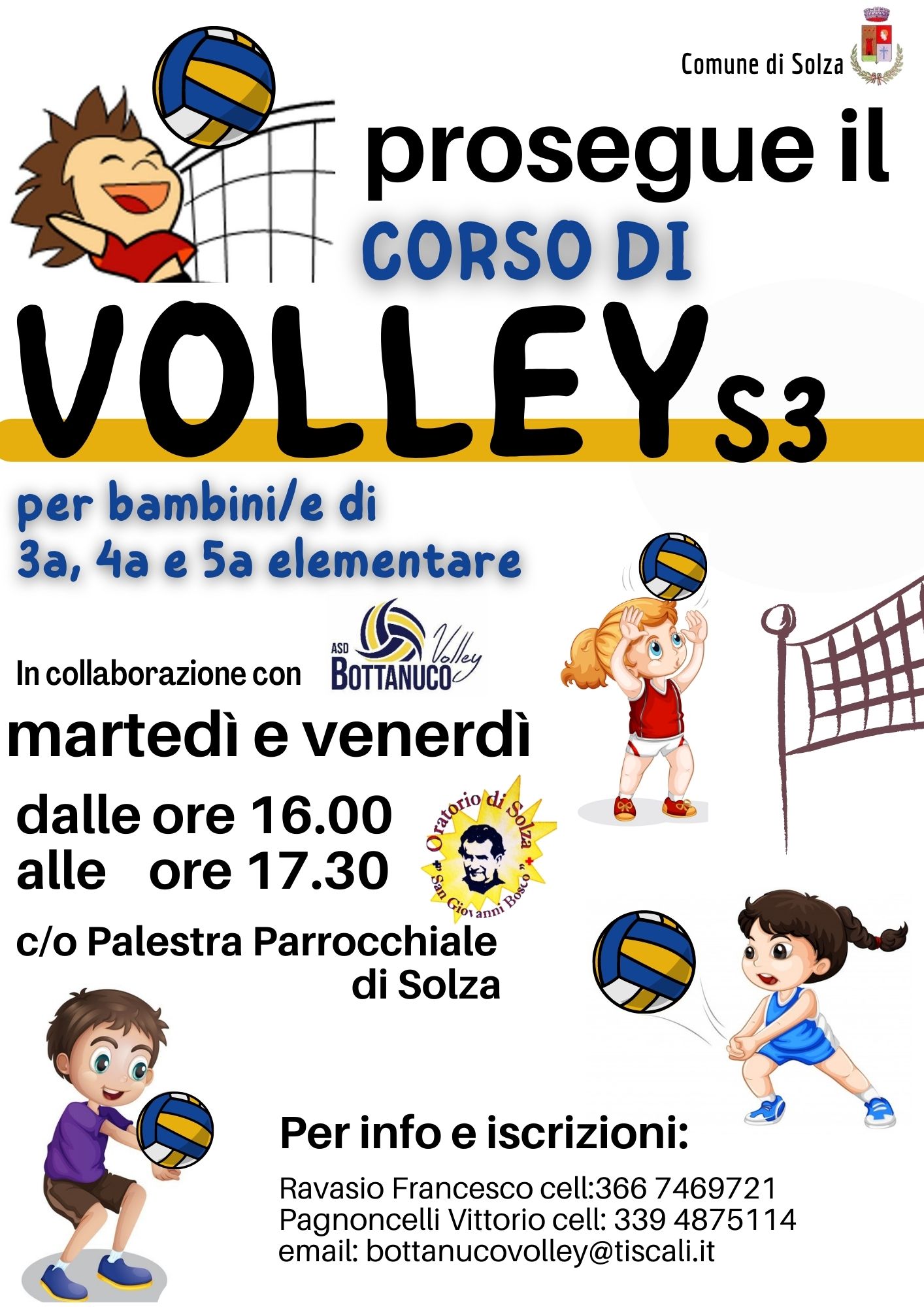 Prosegue il corso di Volley s3 per bambini/e