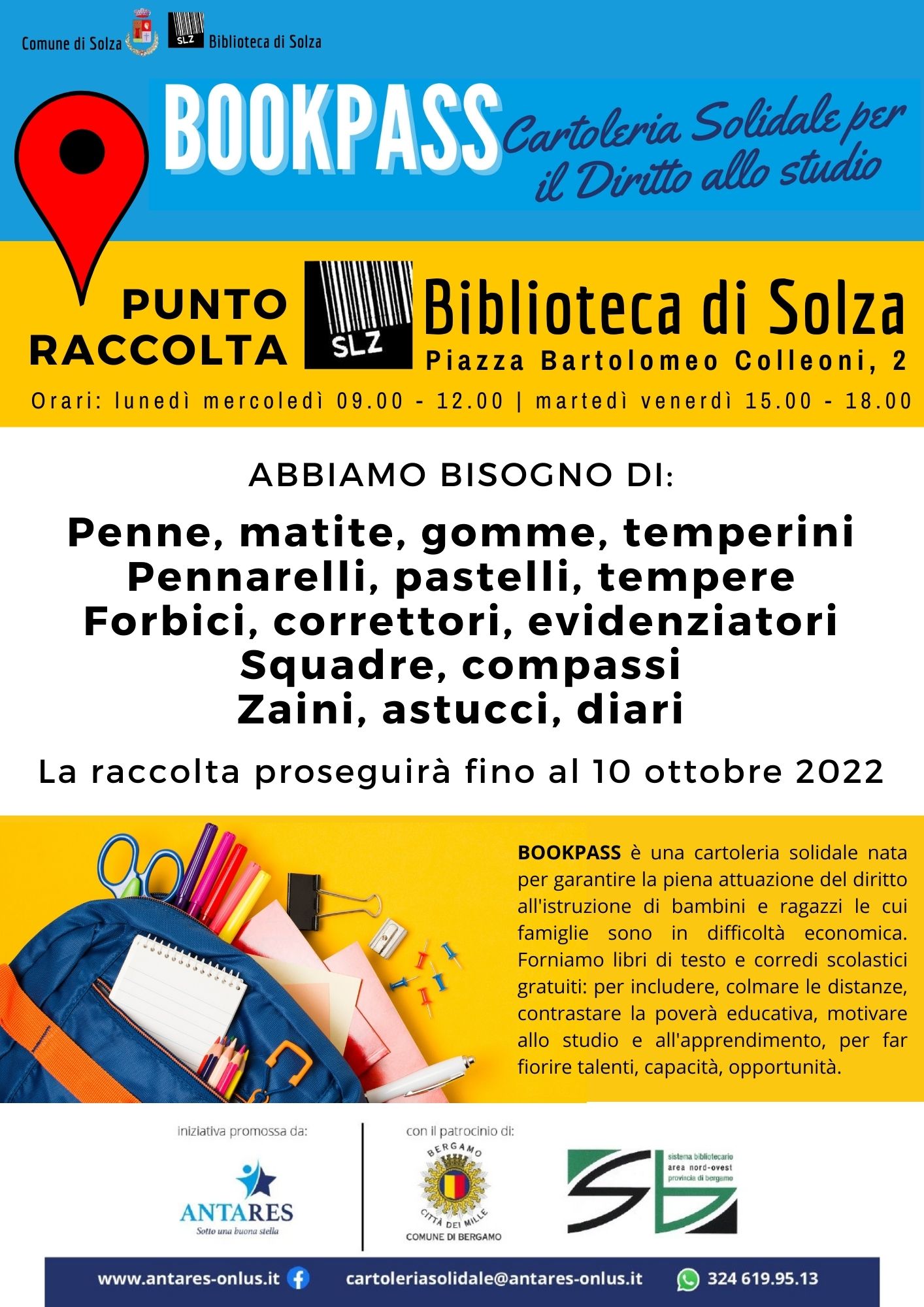 BOOKPASS Cartoleria Solidale per il Diritto allo studio