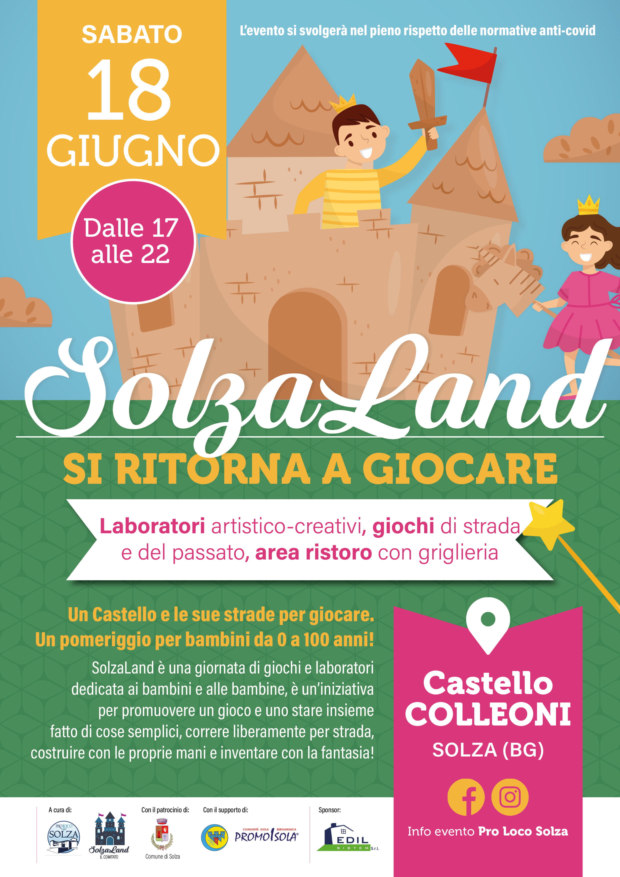 Solzaland sabato 18 giugno dalle  17 alle 22 @solza- castello colleoni