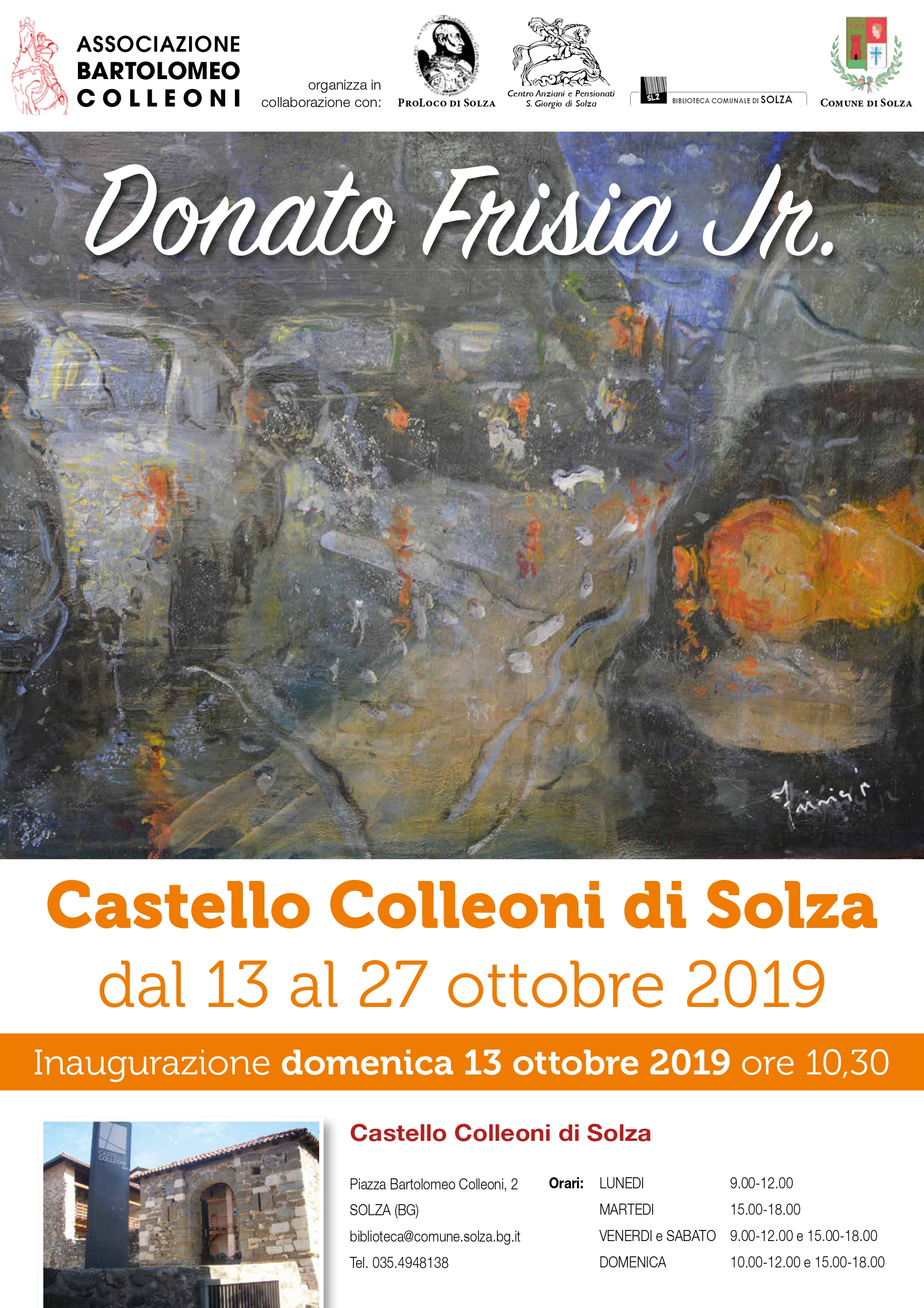 DONATO FRISA JR. IN MOSTRA - Castello Colleoni dal 13 al 27 ottobre