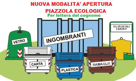 Nuova modalita' di accesso piazzola ecologica