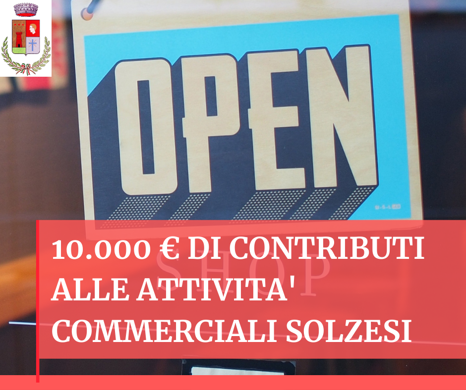10.000 € di contributi a sostegno delle attività commerciali